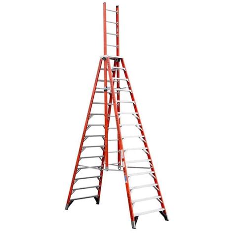 Werner 14 Ft Fiberglass Extension Trestle Step Ladder With 300 Lb