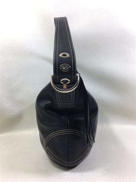 Y2k Vintage Coach Soft Black Leather Soho Hobo Large Shoulder Bag Purse