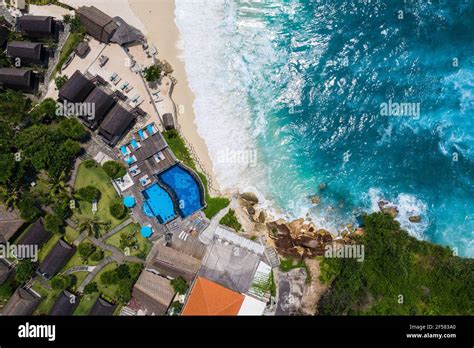 Overhead Aerial View Of The Idyllic Dream Beach In Nusa Lembongan In