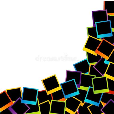 Multicolor Polaroid Photo Frames Stock Illustration Illustration Of