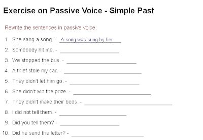 Passive voice examples for all tenses. When one teaches, two learn. : PASSIVE VOICE: Past Simple.