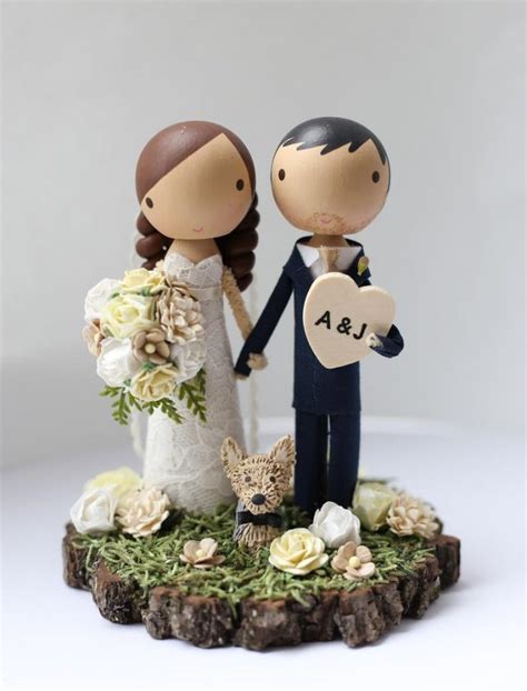 Custom Wedding Cake Topper With Wood Base Chic Vintage Brides Chic