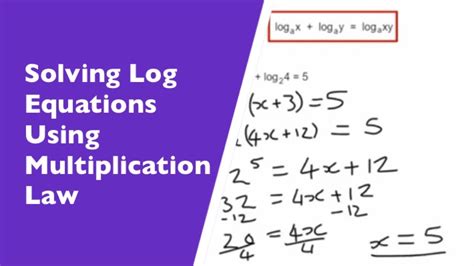 How To Solve Logarithm Equations Using The Multiplication Law Of Logs YouTube