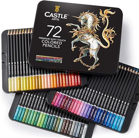 Castle Art Supplies 72 Colored Pencils Set For Coloring Books New And
