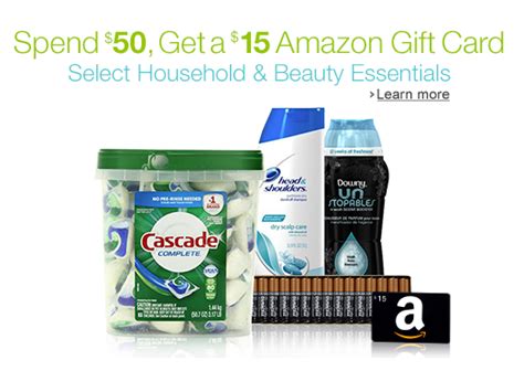 If you have an eligible prime membership, you'll receive a $125 card. FREE $15 Amazon Gift Card with $50 Purchase