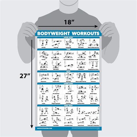 Quickfit Dumbbell Workouts And Barbell Exercise Poster Set Laminated