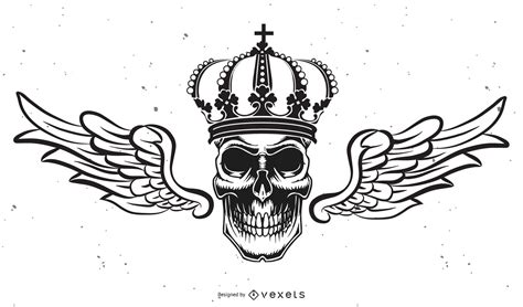 Isolated Skull With Crown Illustration Vector Download