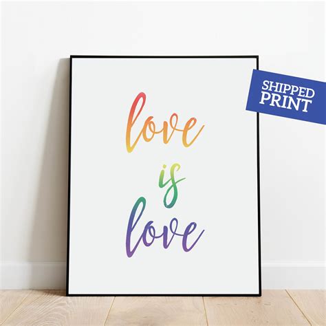 Love Is Love Wall Art Gay Art Pride Wall Art Rainbow Print Etsy