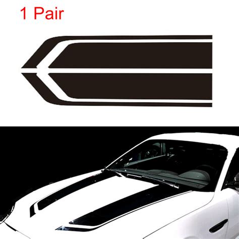 86cm Car Black Racing Sports Stripes Hood Decals Auto Vinyl Bonnet