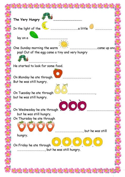 Chinese printable for the very hungry caterpillar. The Very Hungry Caterpillar worksheet - Free ESL printable worksheets made by teachers