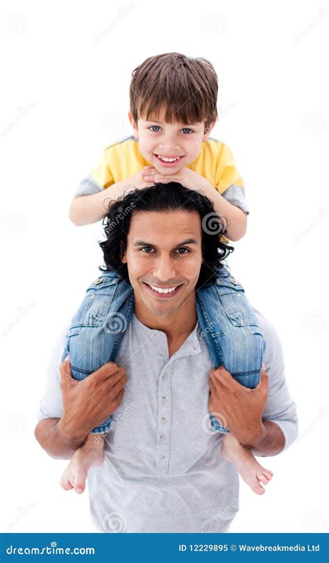 Happy Father Playing With His Son Against Stock Image Image Of Arms Activity 12229895