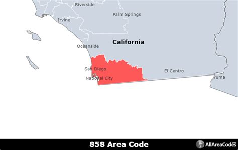 858 Area Code Location Map Time Zone And Phone Lookup