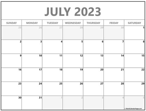 July 2018 Printable Monthly Calendar Print A Calendar July 2020