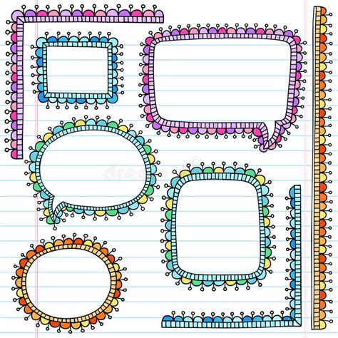 Notebook Doodle Picture Frames Vector Set Royalty Free Stock Image