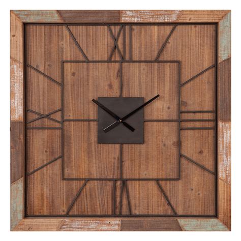 Patton Wall Decor 40 Oversized Square Distressed Wood Plank And Metal