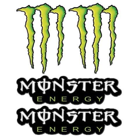 4 Stickers Autocollants Monster Energy Géant Art Déco Stickers