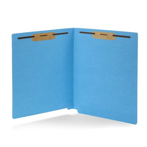 50 Blue End Tab Fastener File Folders Reinforced Straight Cut Tab