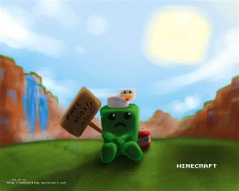 Minecraft Steve And Creeper Wallpaper