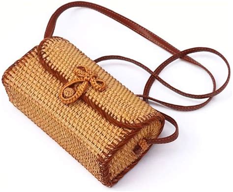 Rattan Tasche Für Frauen Natürliche Handgefertigte Gewebte Geldbörse Handtaschen Stroh