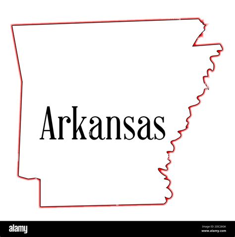 State Map Outline Of Arkansas Over A White Background Stock Photo Alamy