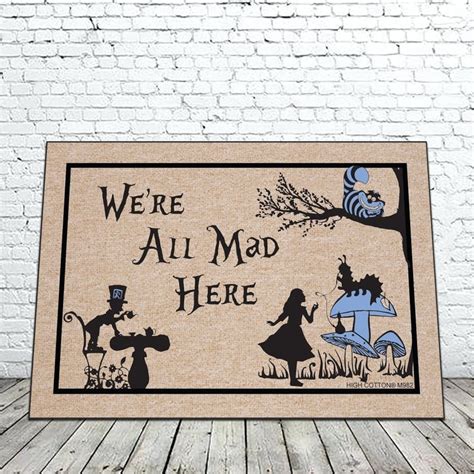 Were All Made Here Doormat Alice In Wonderland Doormat Outdoor Mat