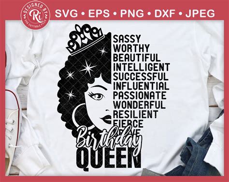 Birthday Queen Svg Afro Queen Svg Afro Woman Svg African Etsy