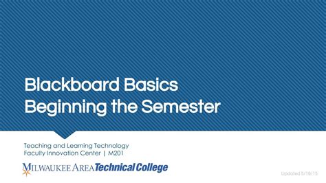 Blackboard Basics Beginning Of The Semester Faculty Orientation Youtube