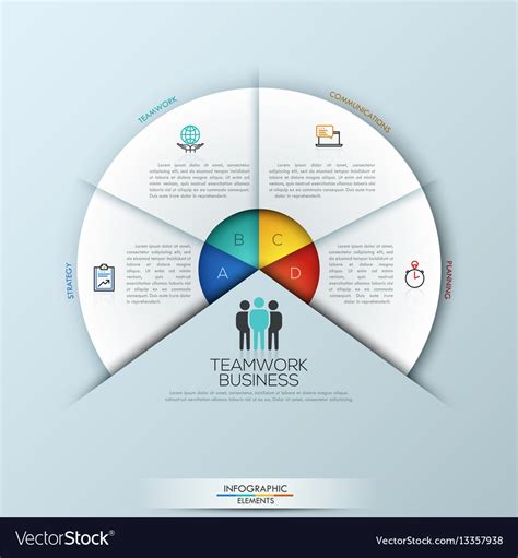 Circular Infographic Design Template With 4 Vector Image