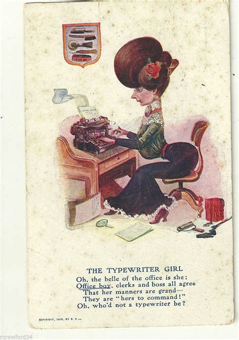 Postcard The Typewriter Girl So She Was Originally A Typewriter Not