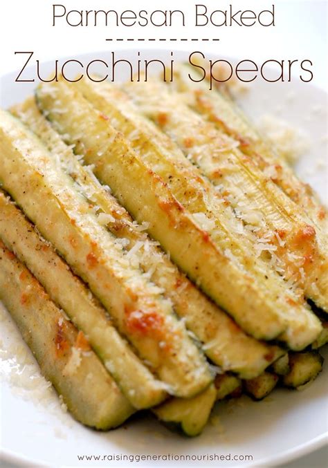 Top with mozzarella cheese (use more or less depending on your preference). Parmesan Baked Zucchini Spears - Raising Generation Nourished