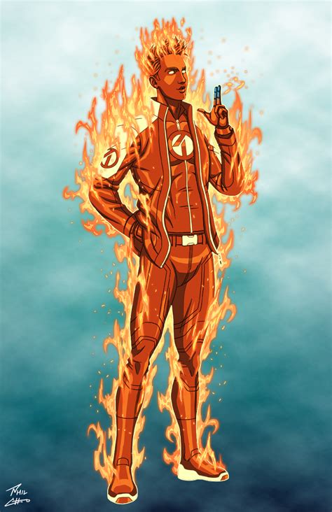Human Torch Commission By Phil Cho On Deviantart