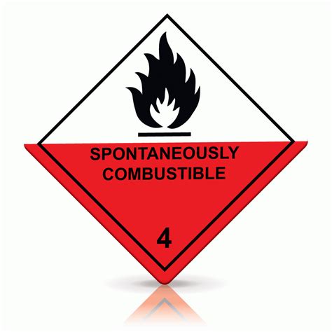 Buy Spontaneously Combustible 4 Labels Hazard Warning Diamonds