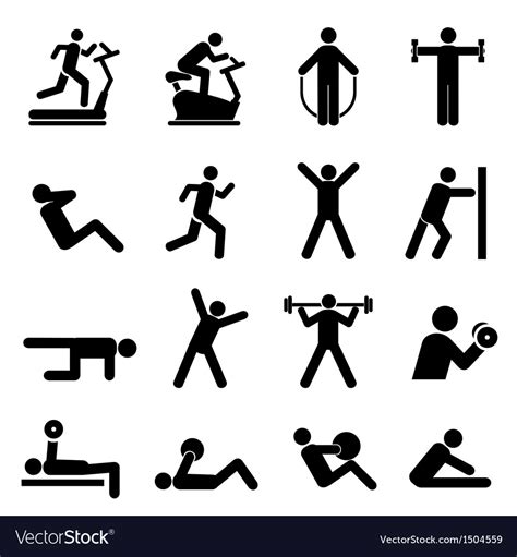 Exercise Icons Royalty Free Vector Image Vectorstock