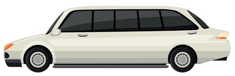 White Limousine On White Background Path Travel White Vector Path