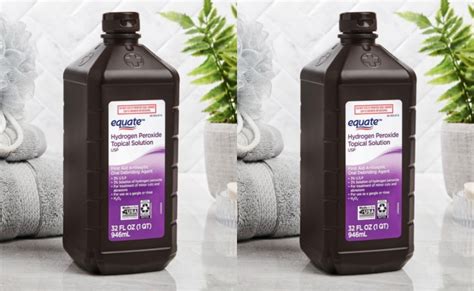 4 Pack Equate 3 Hydrogen Peroxide Topical Solution 32 Fl Oz 352