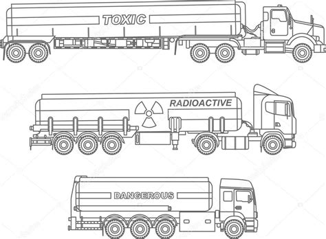 Disegni Da Colorare Serie Di Camion Cisterna Di Diverso Tipo Che