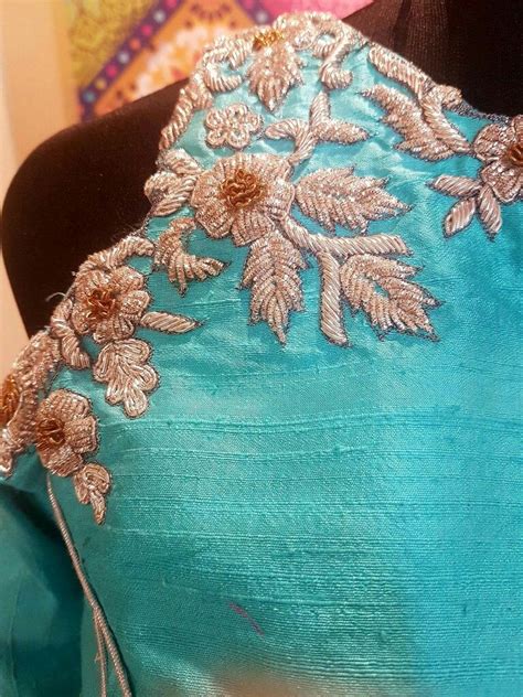 Embroidery Blouses Hand Embroidery Work Blouse Blue Blouse Cold