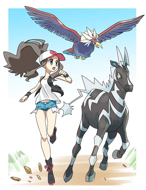 Hilda Zebstrika And Braviary Pokemon And 1 More Drawn By