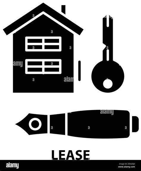 Lease Icon Black Vector Sign With Editable Strokes Concept
