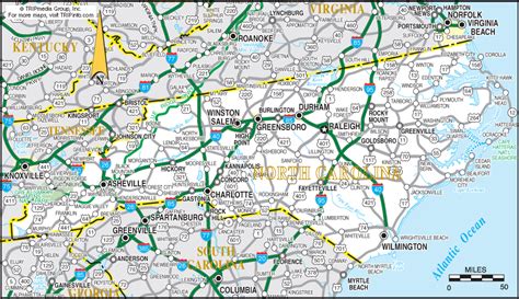 North Carolina Road Map
