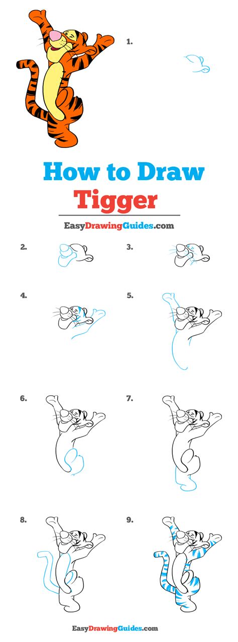 How To Draw Tigger Really Easy Drawing Tutorial Easy Disney Drawings
