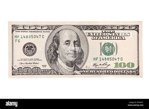A View Of A Front Of 100 Us Dollar Bill Stock Photo Alamy