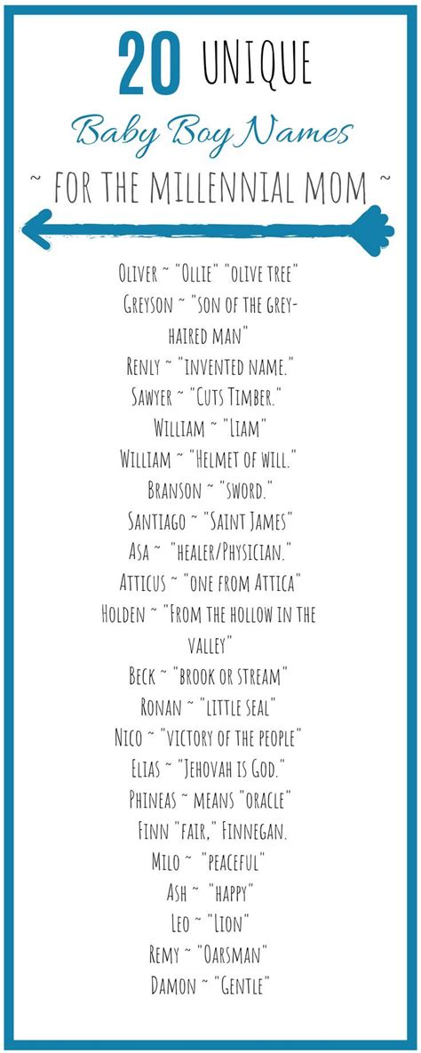 Unique Millennial Baby Boy Names Unique Baby Boy Names