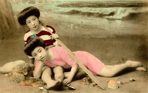 Japanese Bathing Beauties Colorized Photos Of Babe Geisha And Maiko Girls In Bathing Suits