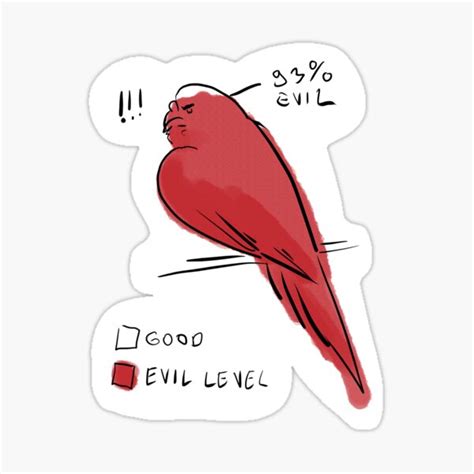 Budgie Evil Levels Sticker By Vikjones Redbubble