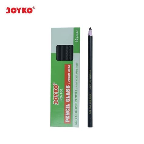 Jual Pencil Glass Pensil Kaca Warna Hitam Joyko Pg 100 Black 1 Box 12