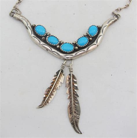 Southwestern Sterling Silver Turquoise Dangle Feathers Etsy