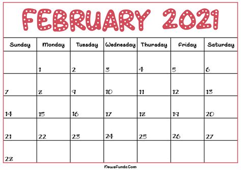 February 2021 Calendar Black Background Epektase