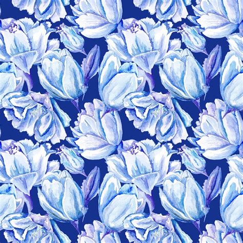 premium photo seamless passion floral background with indigo flowers for bedroom textile and