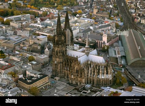 Aerial View Cologne Cathedral A Unesco World Heritage Site Seat Of